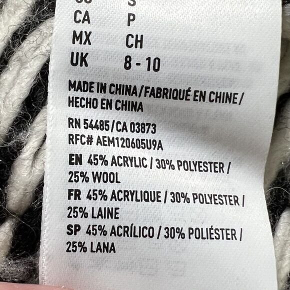 American Eagle Outfitters Women's Small Wool Blend Chunky Knit Striped Sweater - Picture 4 of 12